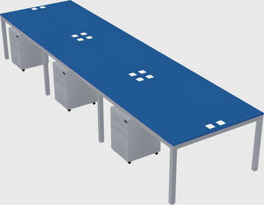 Shared rectangular desk