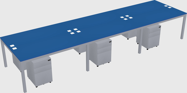 Shared rectangular desk