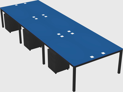 Shared rectangular desk