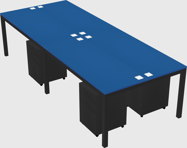 Shared rectangular desk