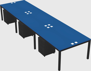 Shared rectangular desk