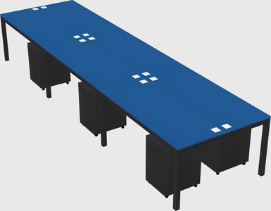 Shared rectangular desk