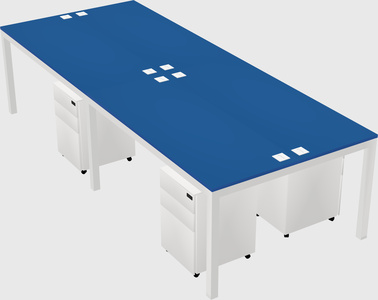 Shared rectangular desk