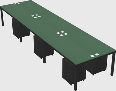 Shared rectangular desk