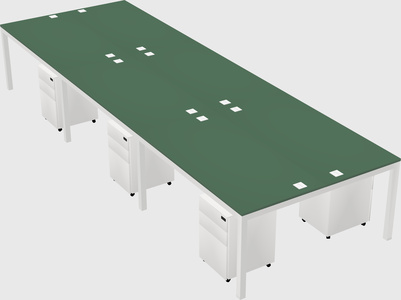 Shared rectangular desk