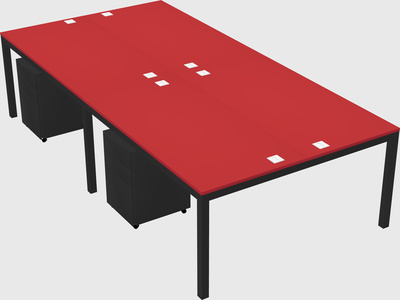 Shared rectangular desk