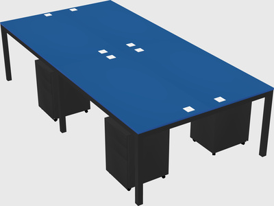 Shared rectangular desk