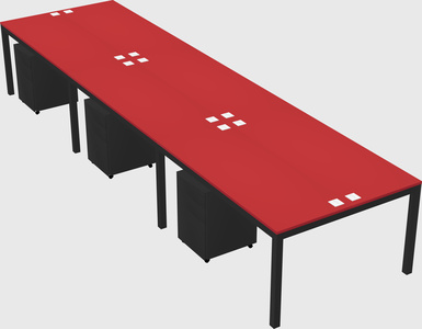 Shared rectangular desk