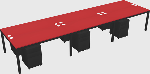 Shared rectangular desk