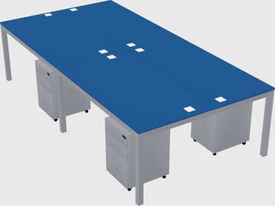 Shared rectangular desk