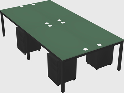 Shared rectangular desk