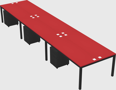 Shared rectangular desk