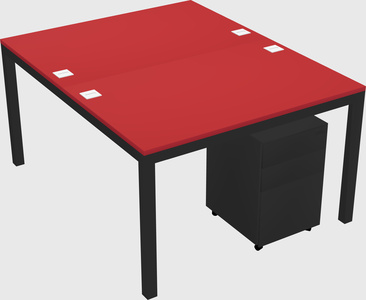 Shared rectangular desk