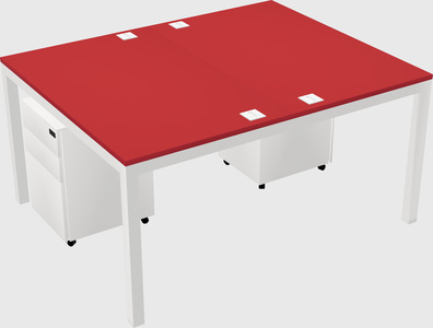 Shared rectangular desk