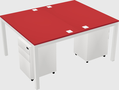 Shared rectangular desk
