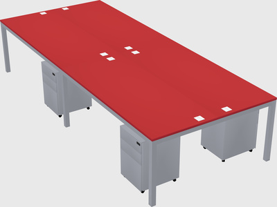 Shared rectangular desk