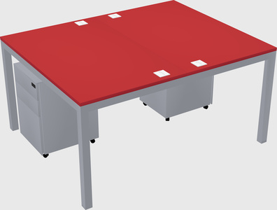 Shared rectangular desk