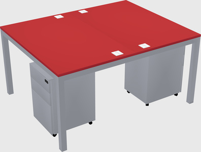 Shared rectangular desk