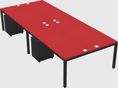 Shared rectangular desk