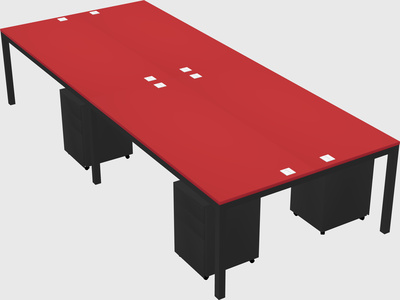 Shared rectangular desk