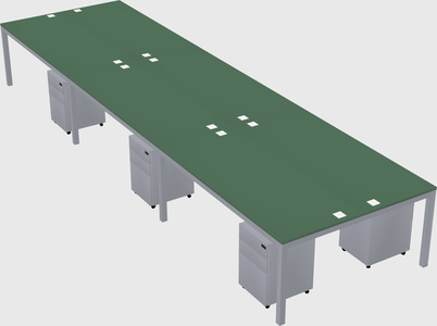 Shared rectangular desk