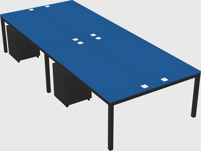 Shared rectangular desk