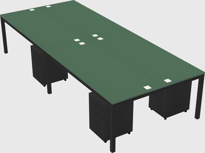 Shared rectangular desk