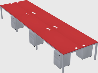 Shared rectangular desk