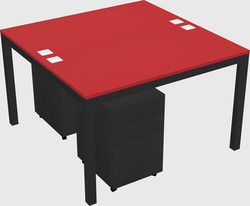 Shared rectangular desk