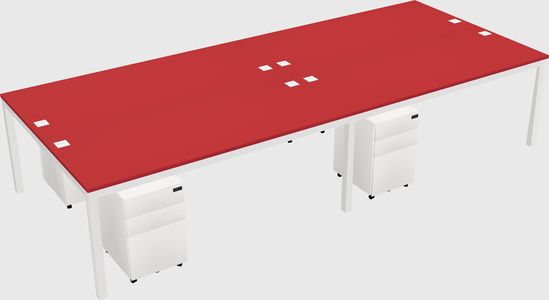 Shared rectangular desk