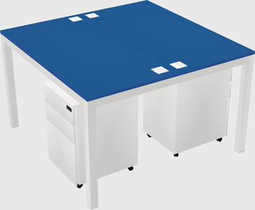 Shared rectangular desk