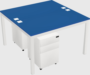 Shared rectangular desk