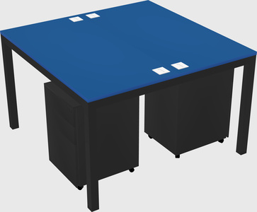 Shared rectangular desk