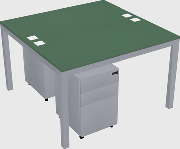 Shared rectangular desk