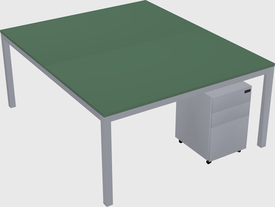 Shared rectangular desk