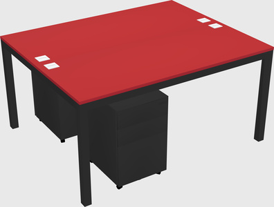 Shared rectangular desk