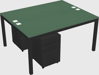 Shared rectangular desk