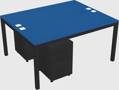 Shared rectangular desk