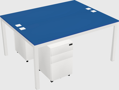 Shared rectangular desk