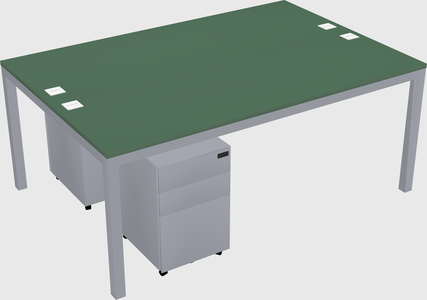 Shared rectangular desk