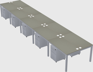 Shared rectangular desk