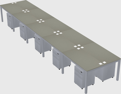Shared rectangular desk