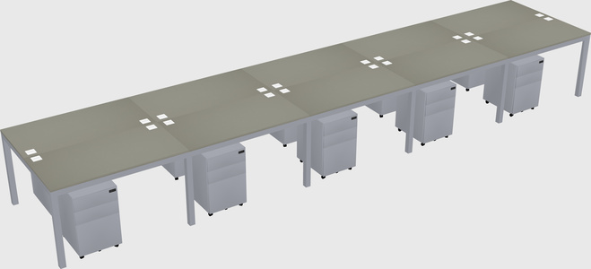Shared rectangular desk