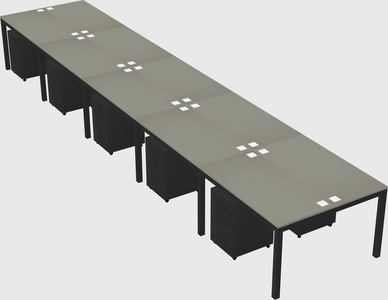 Shared rectangular desk