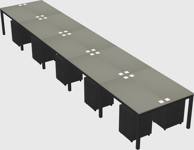 Shared rectangular desk