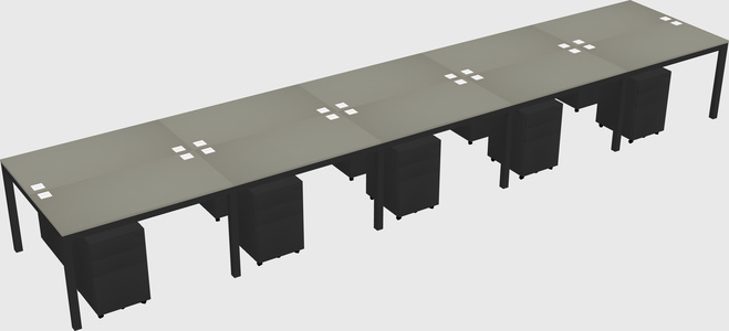 Shared rectangular desk