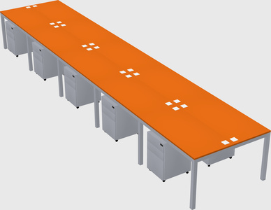 Shared rectangular desk