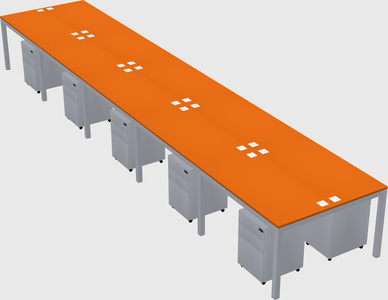Shared rectangular desk