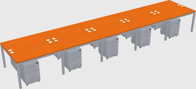 Shared rectangular desk