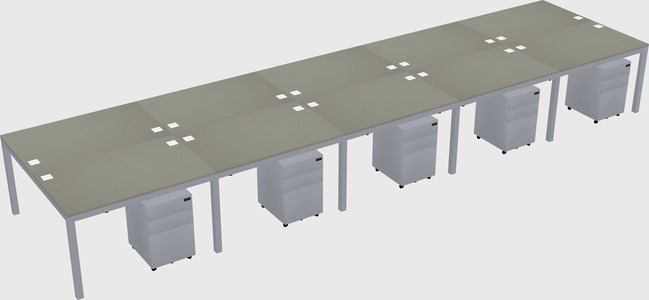 Shared rectangular desk